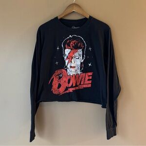 David Bowie Long Sleeve Crop Graphic Tee T-Shirt L